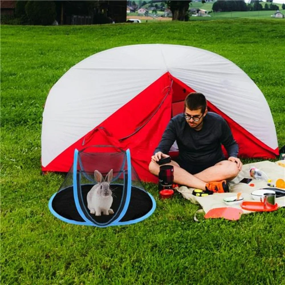 Small Animal Tent, Portable Cat Tent, Cat Enclosures with Carry Bag (XS-Blue)